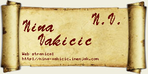 Nina Vakičić vizit kartica